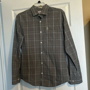 Original Penguin men’s gray long sleeve button down shirt size small